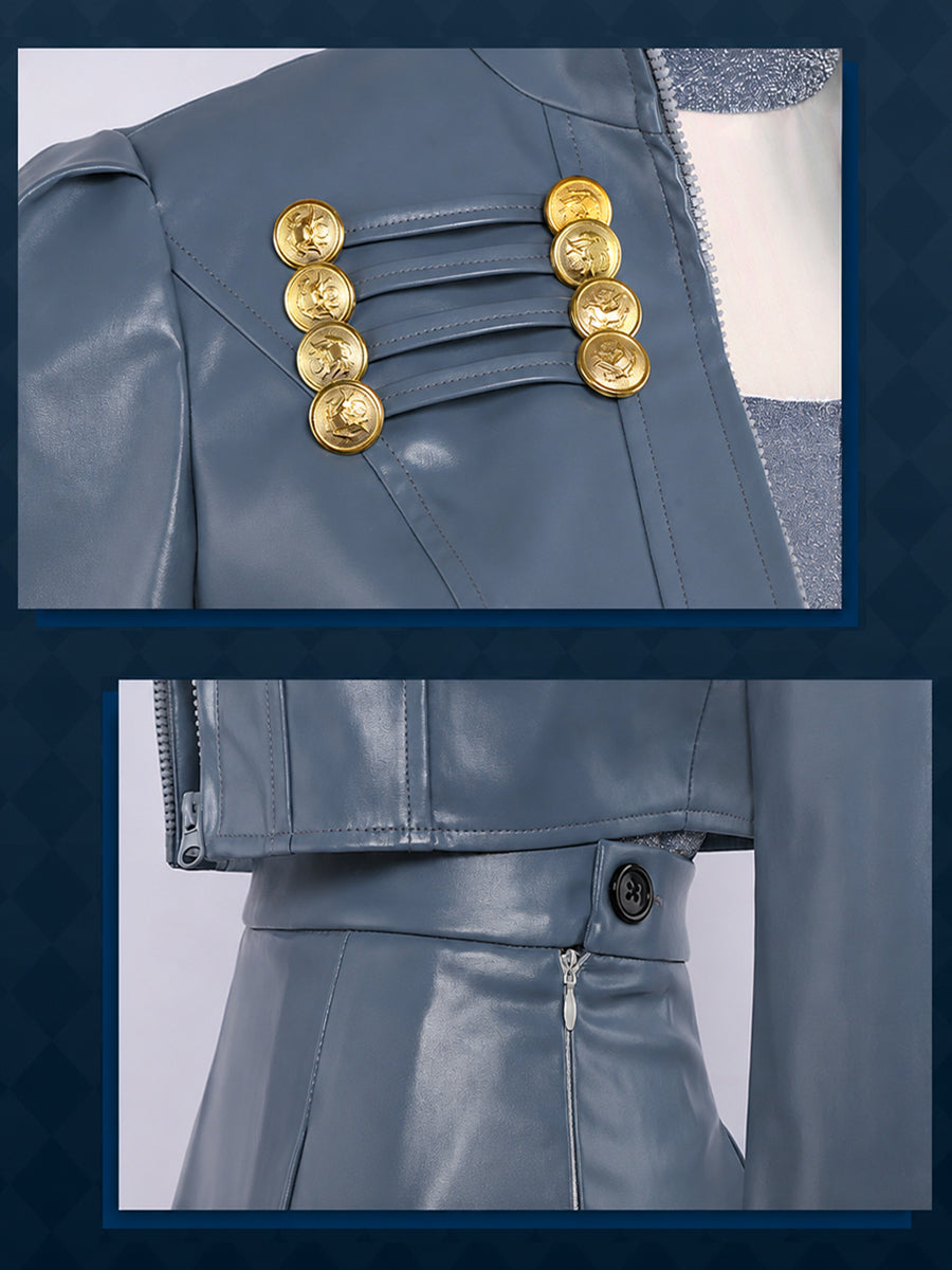 Blue Princess Faux Leather Costume