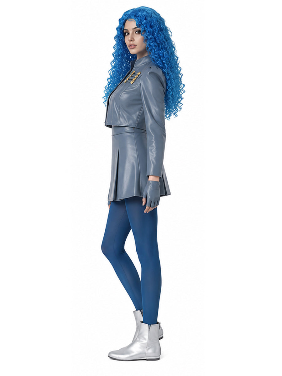 Blue Princess Faux Leather Costume