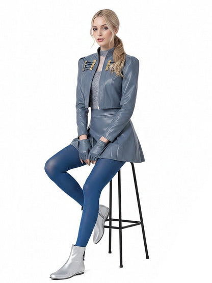 Blue Princess Faux Leather Costume