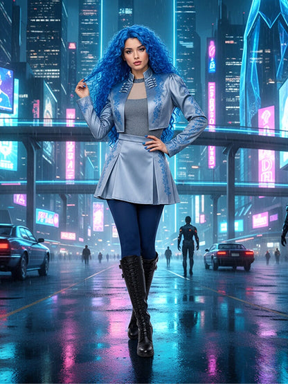 Blue Princess Satin Cosplay Costume
