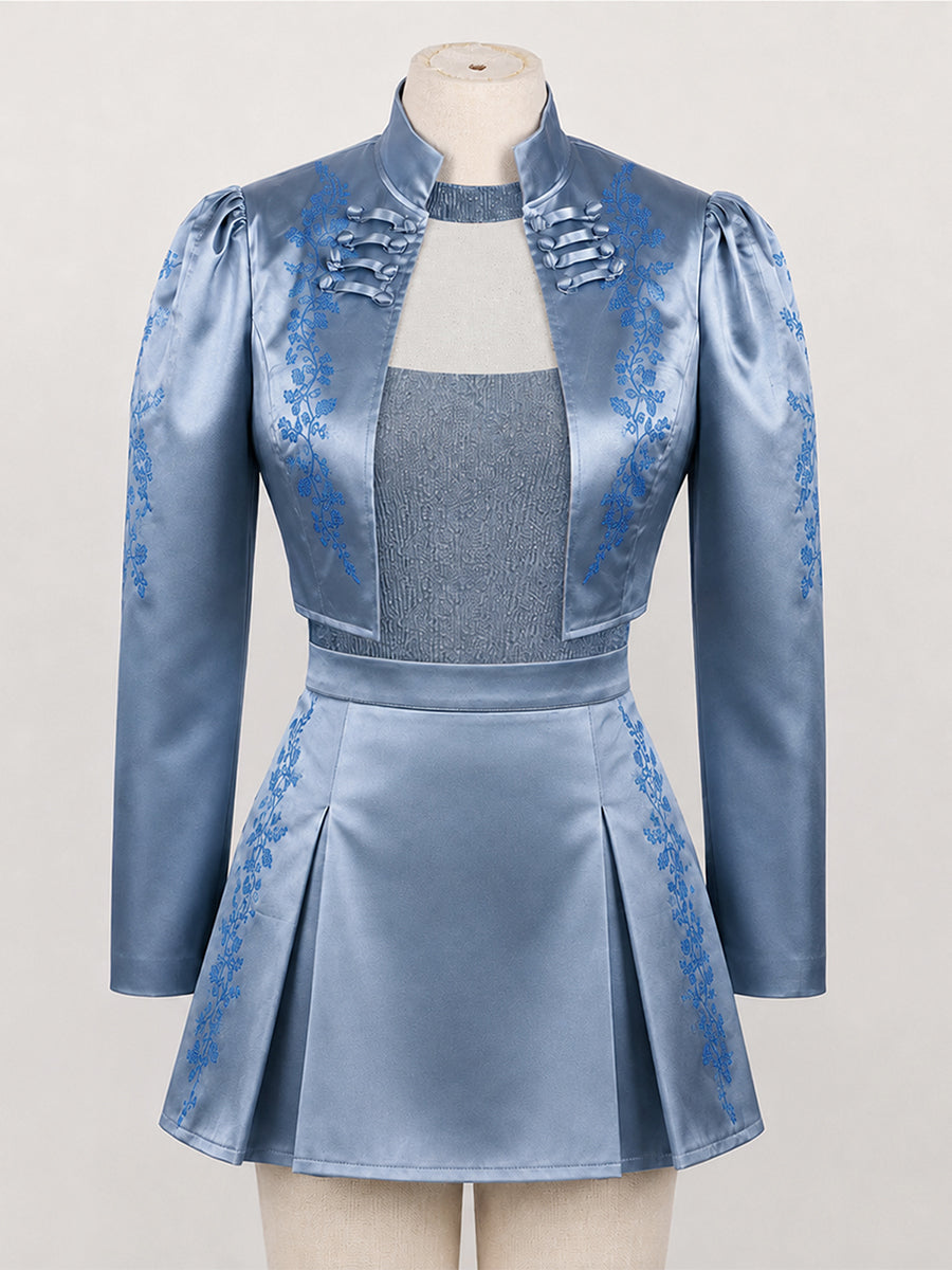 Blue Princess Satin Cosplay Costume