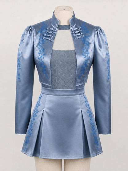 Blue Princess Satin Cosplay Costume