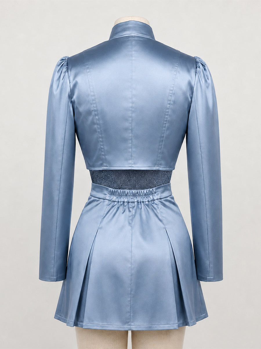 Blue Princess Satin Cosplay Costume