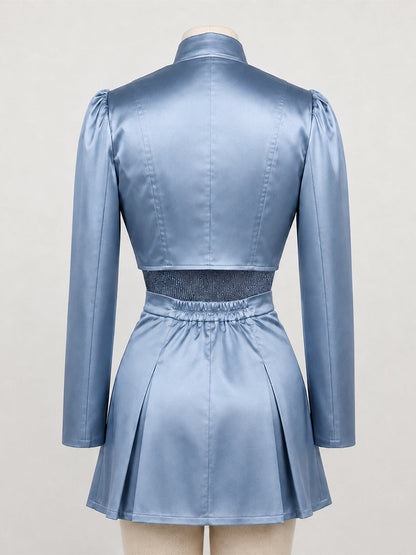 Blue Princess Satin Cosplay Costume