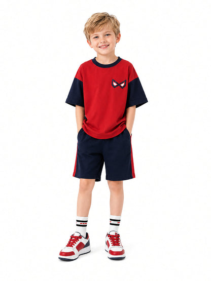 Boys Spiderman 2-Piece Outfit Superhero Short Sleeve T-Shirt and Matching Shorts