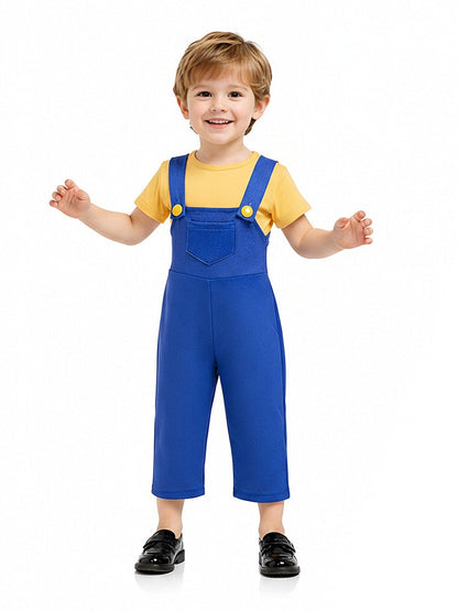 Boys Animated Monster Overalls Set