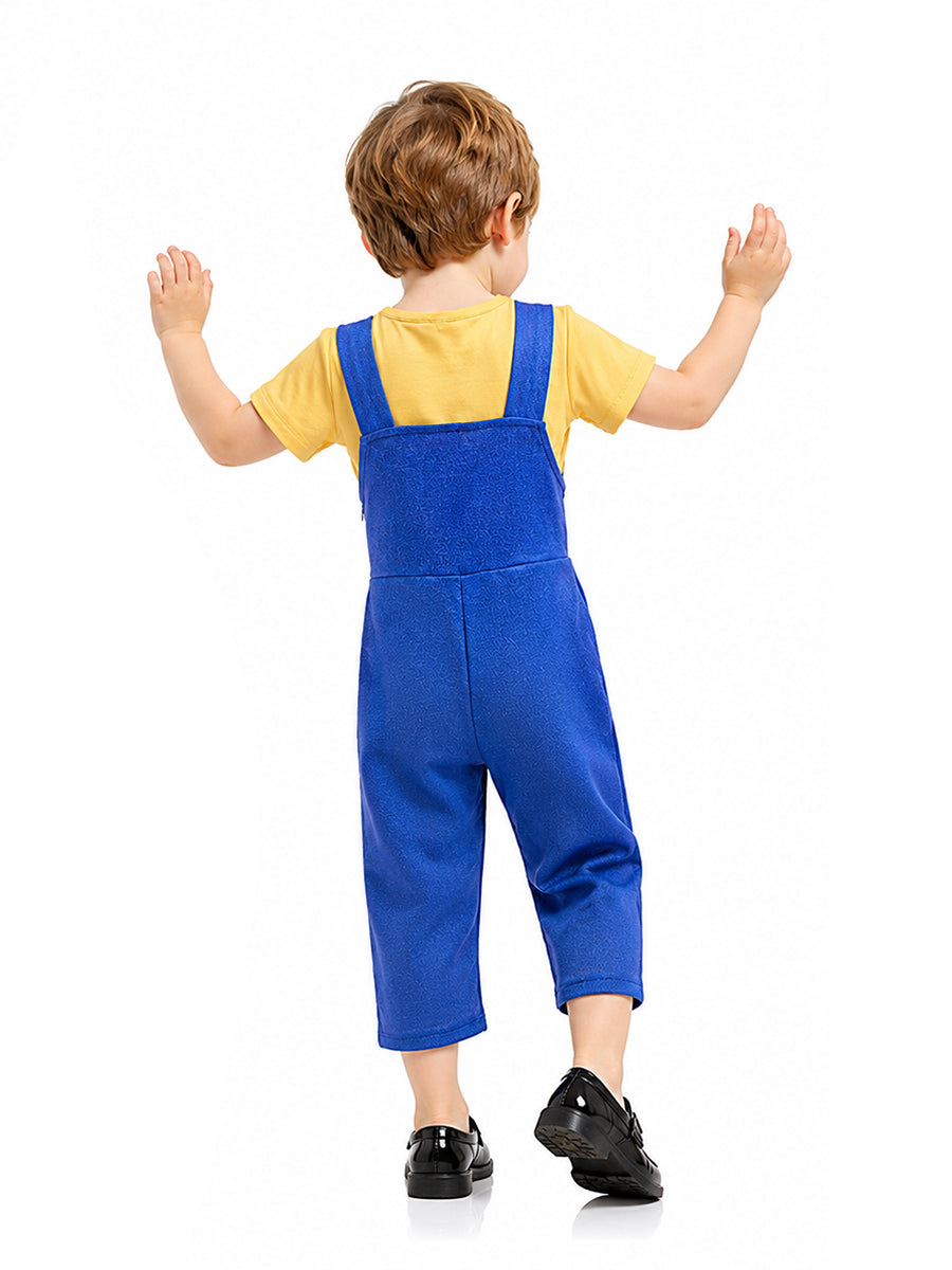 Boys Animated Monster Overalls Set