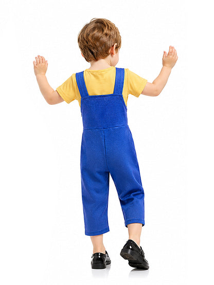 Boys Animated Monster Overalls Set