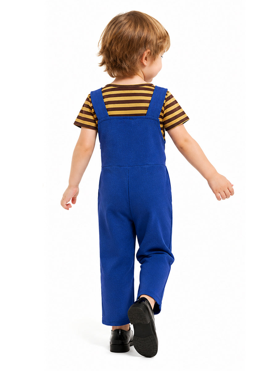 Boys Animated Monster Overalls Set