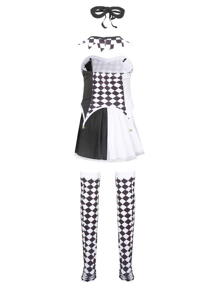 Black and White Checkered Clown Costume