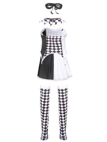Black and White Checkered Clown Costume