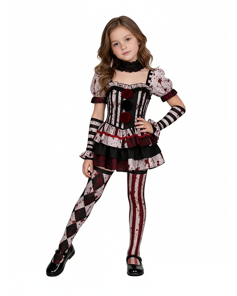 Inspired Terrifier Art the Clown Costume for Women and Girls Circus Doll Dress Set