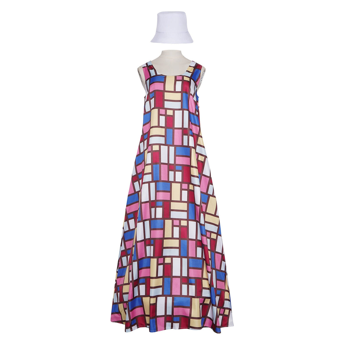Colorful Geometric Print Maxi Dress