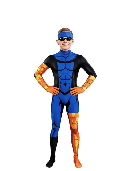 Animated Invincible Mark Grayson Costume for Kids and Adult Full Body Superhero Jumpsuit 