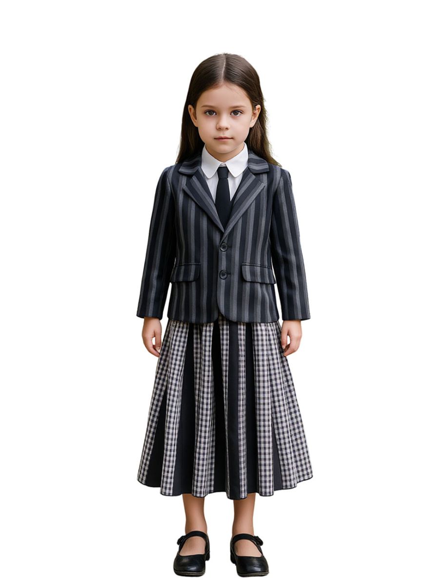 Kids Gothic Striped School Uniform