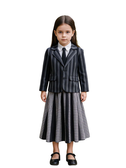 Kids Gothic Striped School Uniform