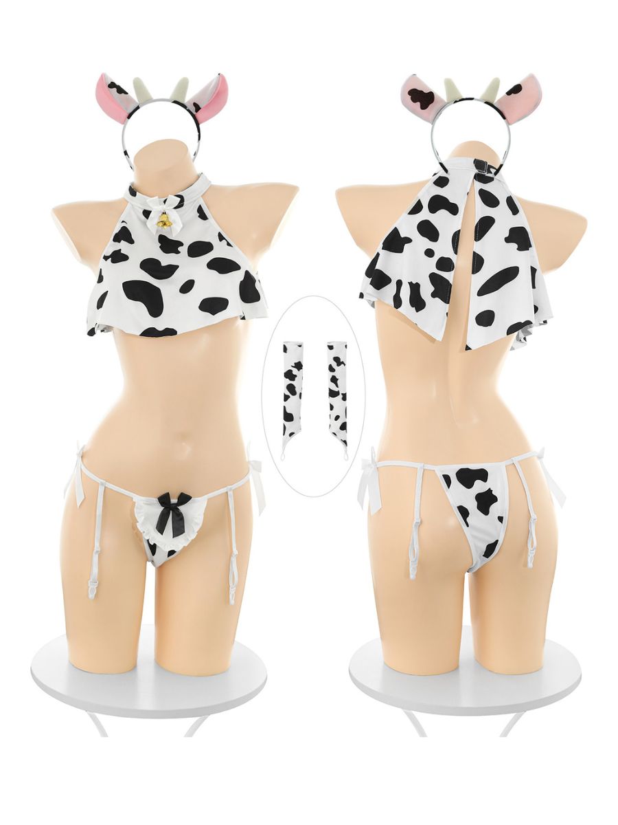 Cow Print Anime Cosplay Lingerie