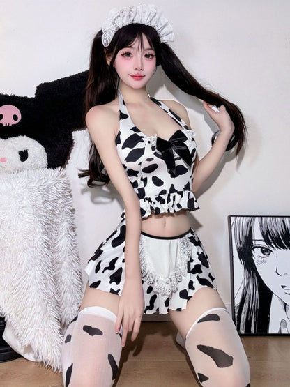 Cow Print Maid Lingerie Set