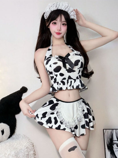 Cow Print Maid Lingerie Set