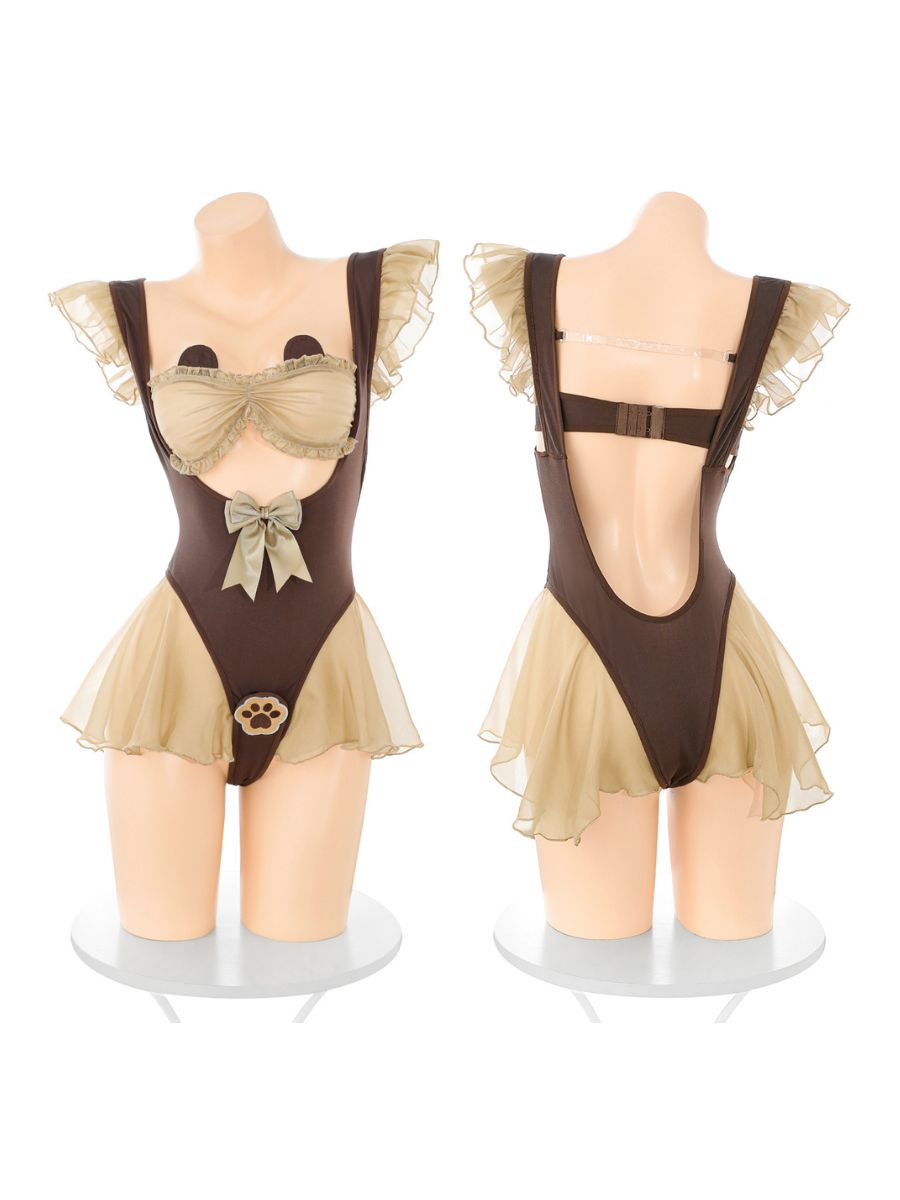 Cute Brown Teddy Bear Cosplay Bodysuit