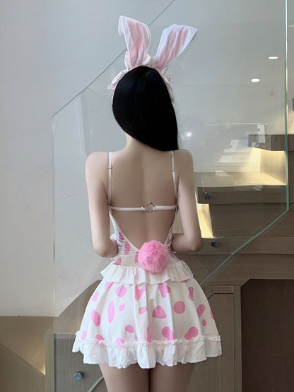 Cow Print Bunny Girl Lingerie Set
