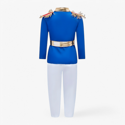 Charming Blue Prince Outfit for Boys – Costume with Golden Accents and Epaulettes