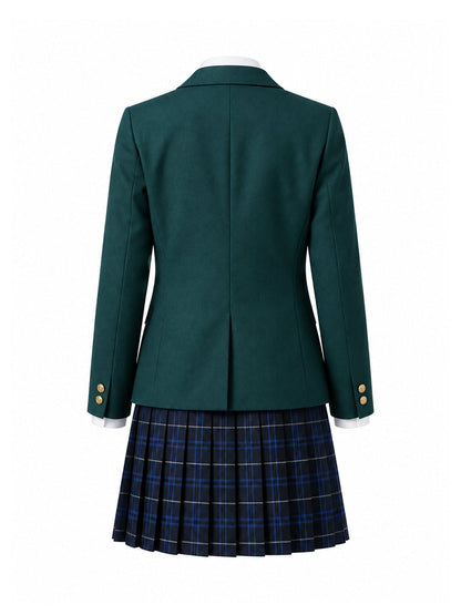 Dark Green School Blazer w/ Skirt Set