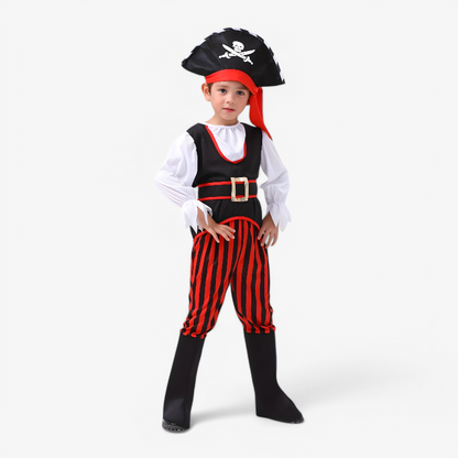 Pirate Costume for Boys – Complete with Hat, Belt, and Striped Pants