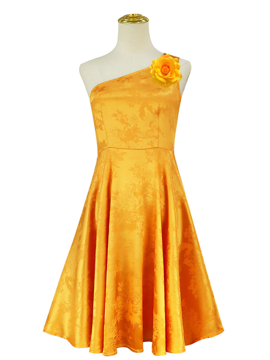 Yellow Bunny-Inspired One Shoulder Dress