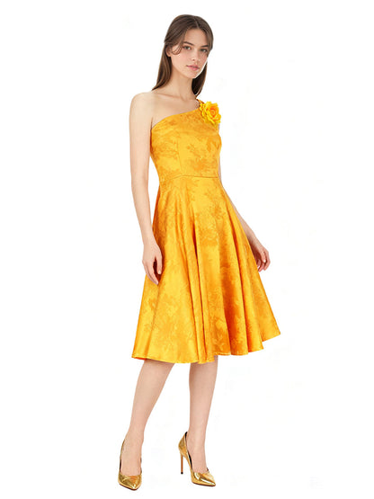Yellow Bunny-Inspired One Shoulder Dress