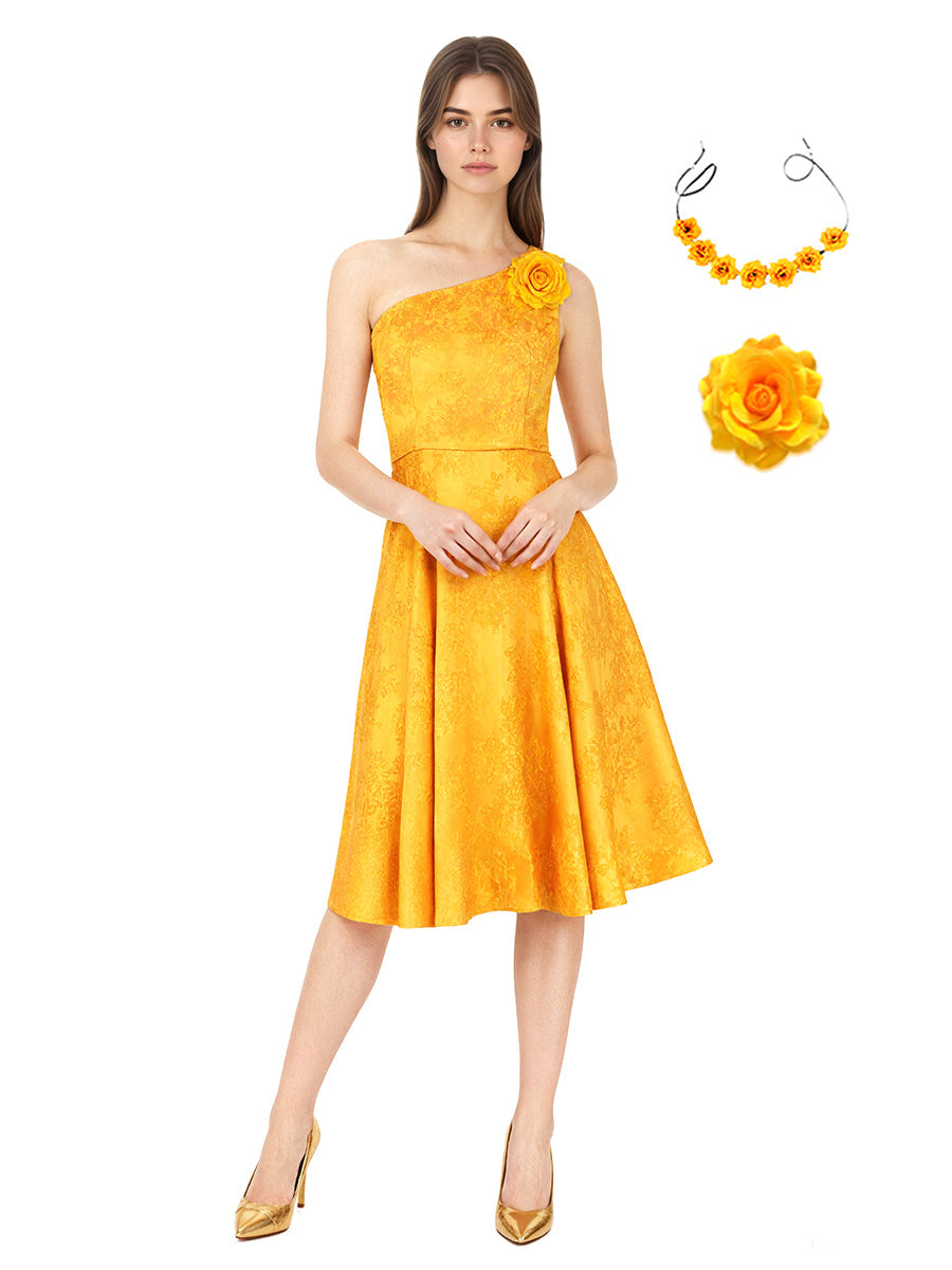 Yellow Bunny-Inspired One Shoulder Dress