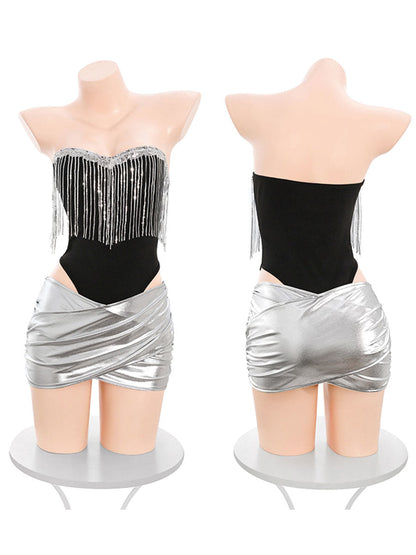 Bunny Rabbit Metallic Skirt Set