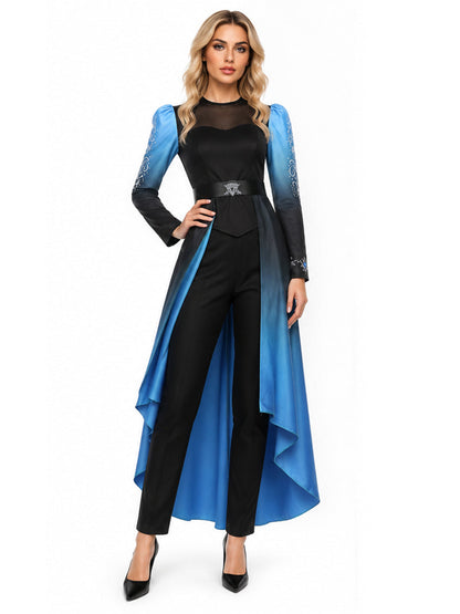 Descendants 5 Evil Chloe Costume for Kids and Adults Descendants Wicked Wonderland Princess Blue Cosplay Outfit