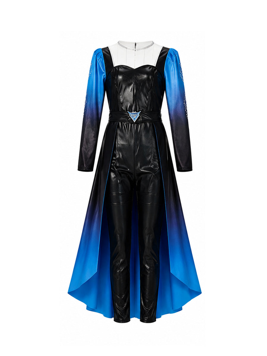 Evil Blue Princess PU Leather Costume