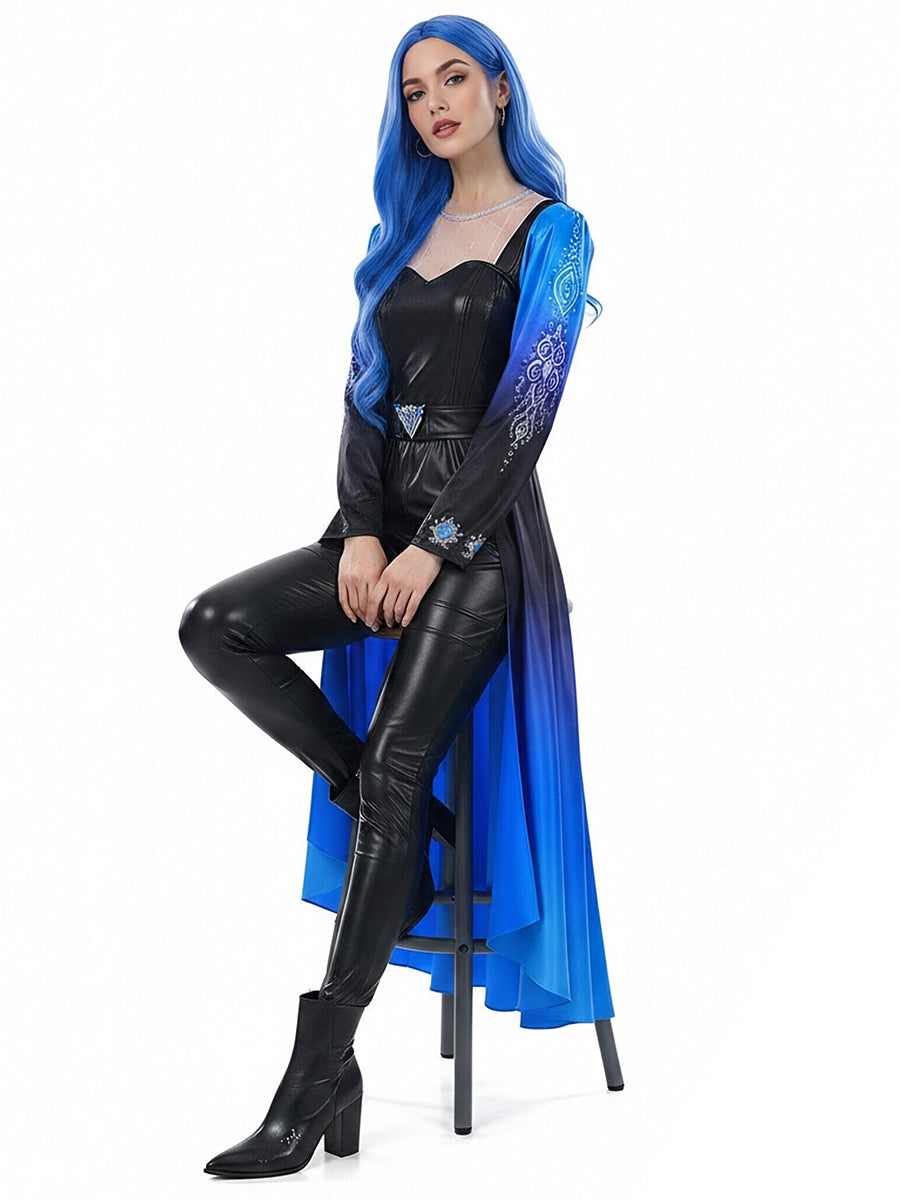 Evil Blue Princess PU Leather Costume