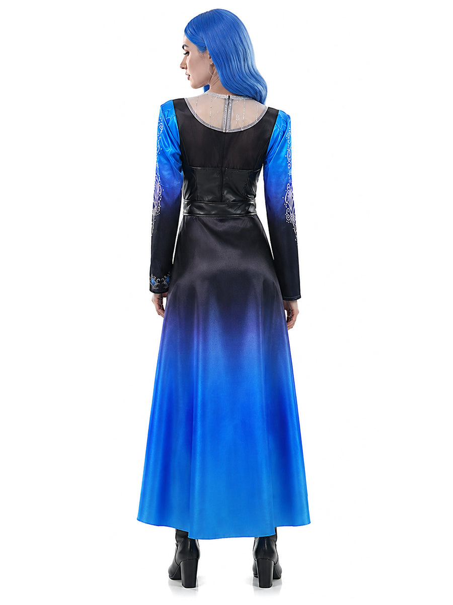 Evil Blue Princess PU Leather Costume