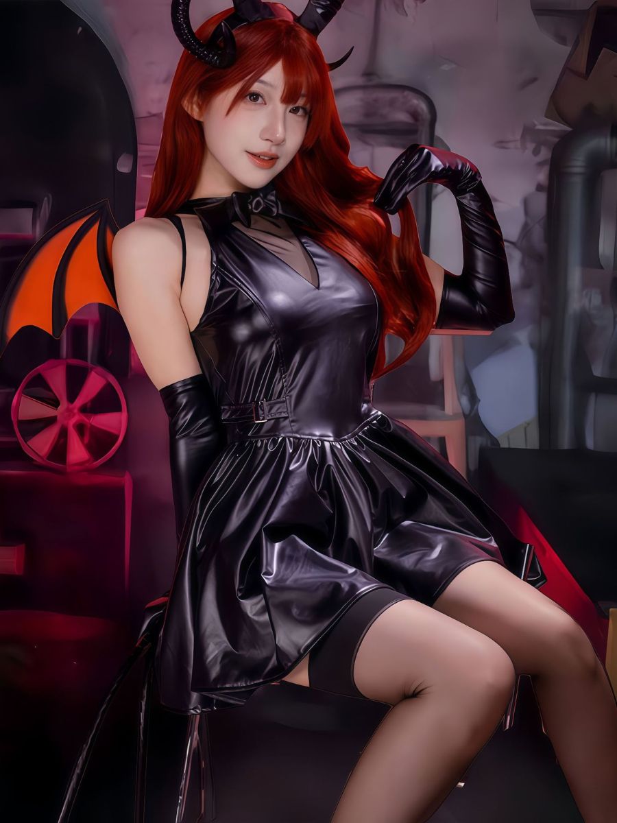 Faux Leather Demon Dress Set