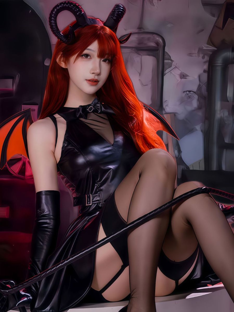Faux Leather Demon Dress Set