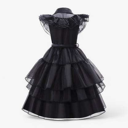 Mysterious Gothic Costume for Girls – Includes Wig, Socks, Gloves, and Jewelry Set