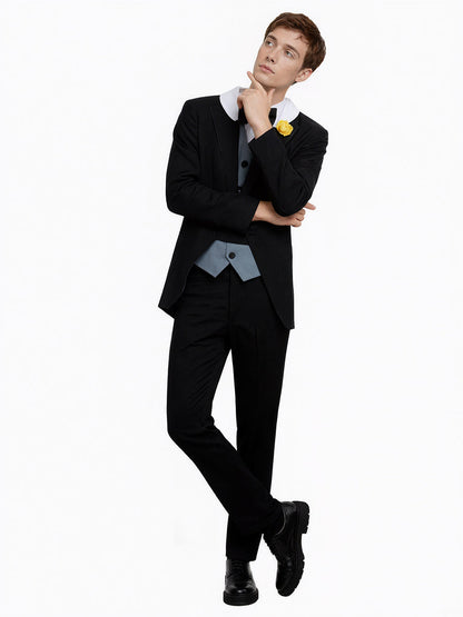 Formal Tuxedo Style Jumpsuit with Bow Tie