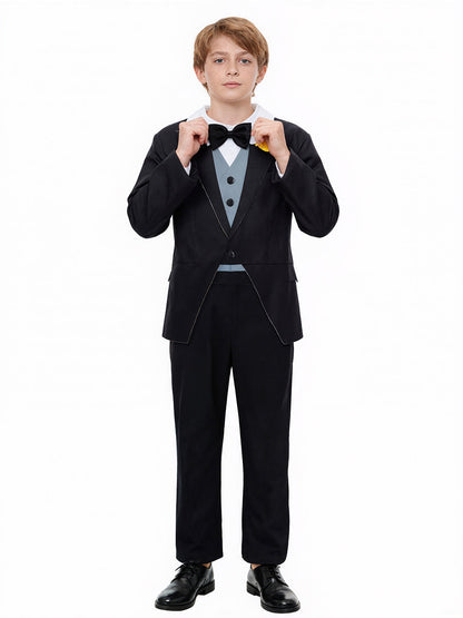 Formal Tuxedo Style Jumpsuit with Bow Tie