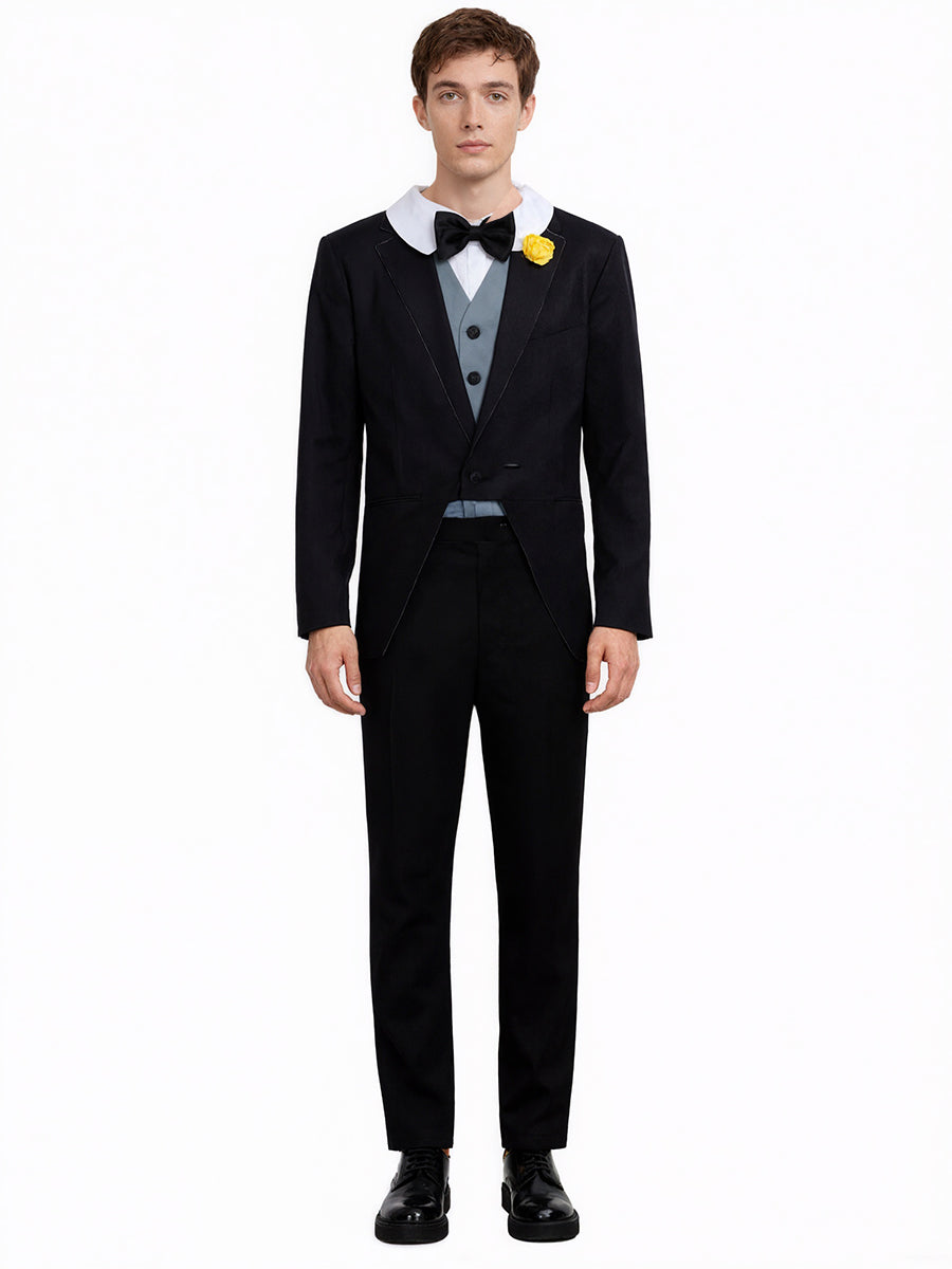 Formal Tuxedo Style Jumpsuit with Bow Tie
