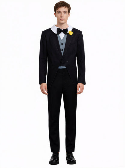 Formal Tuxedo Style Jumpsuit with Bow Tie