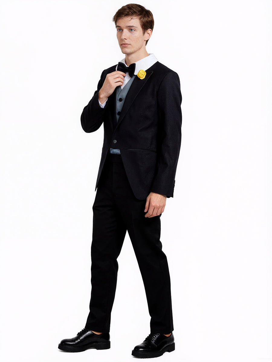Formal Tuxedo Style Jumpsuit with Bow Tie