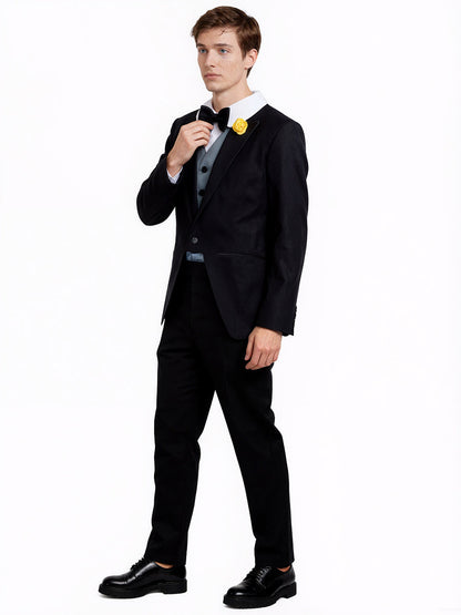 Formal Tuxedo Style Jumpsuit with Bow Tie