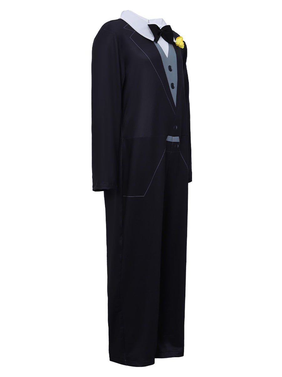 Formal Tuxedo Style Jumpsuit with Bow Tie