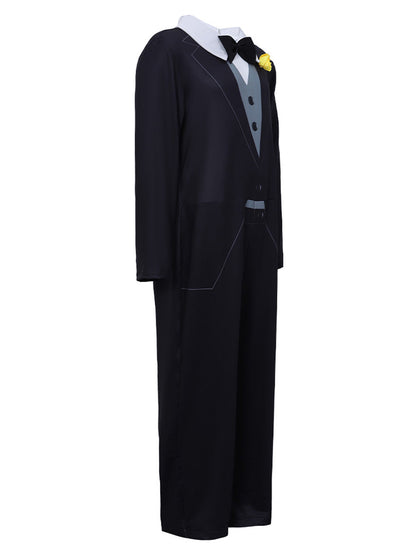 Formal Tuxedo Style Jumpsuit with Bow Tie
