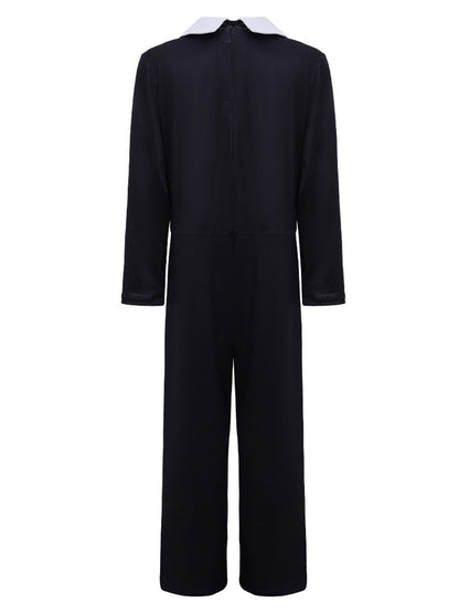 Formal Tuxedo Style Jumpsuit with Bow Tie