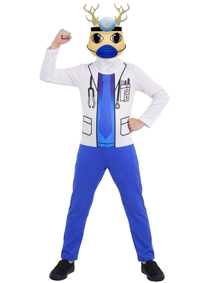 Animal Hospital Dr. Harlow Costume Doctor Reindeer Full Body Jumpsuit for Kids and Adults