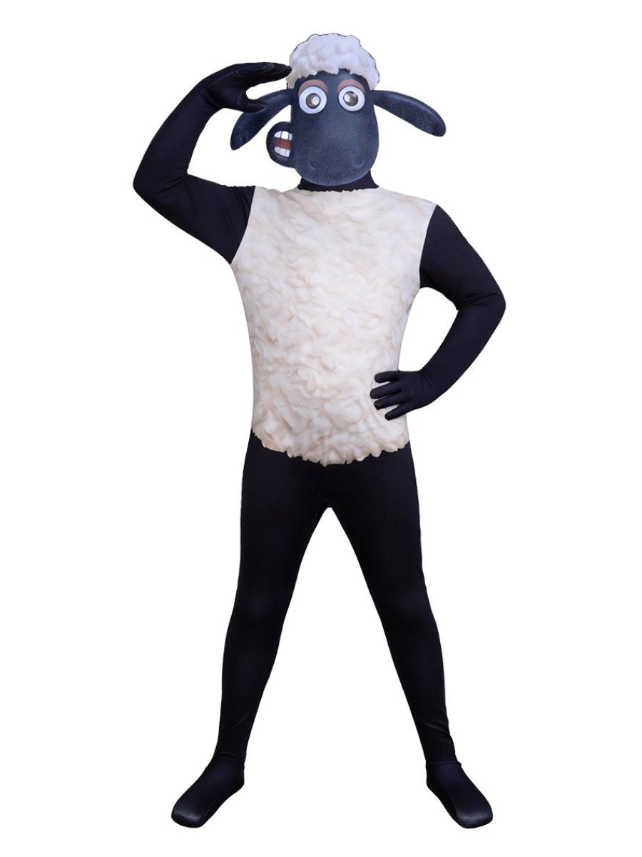 Shaun the Sheep Costume Cartoon Farm Sheep Full Body Jumpsuit 